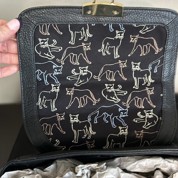 Vera Bradley Quilted Stella Leather Mini Satchel Crossbody Bag Cheetah Black Cat - Picture 11 of 15